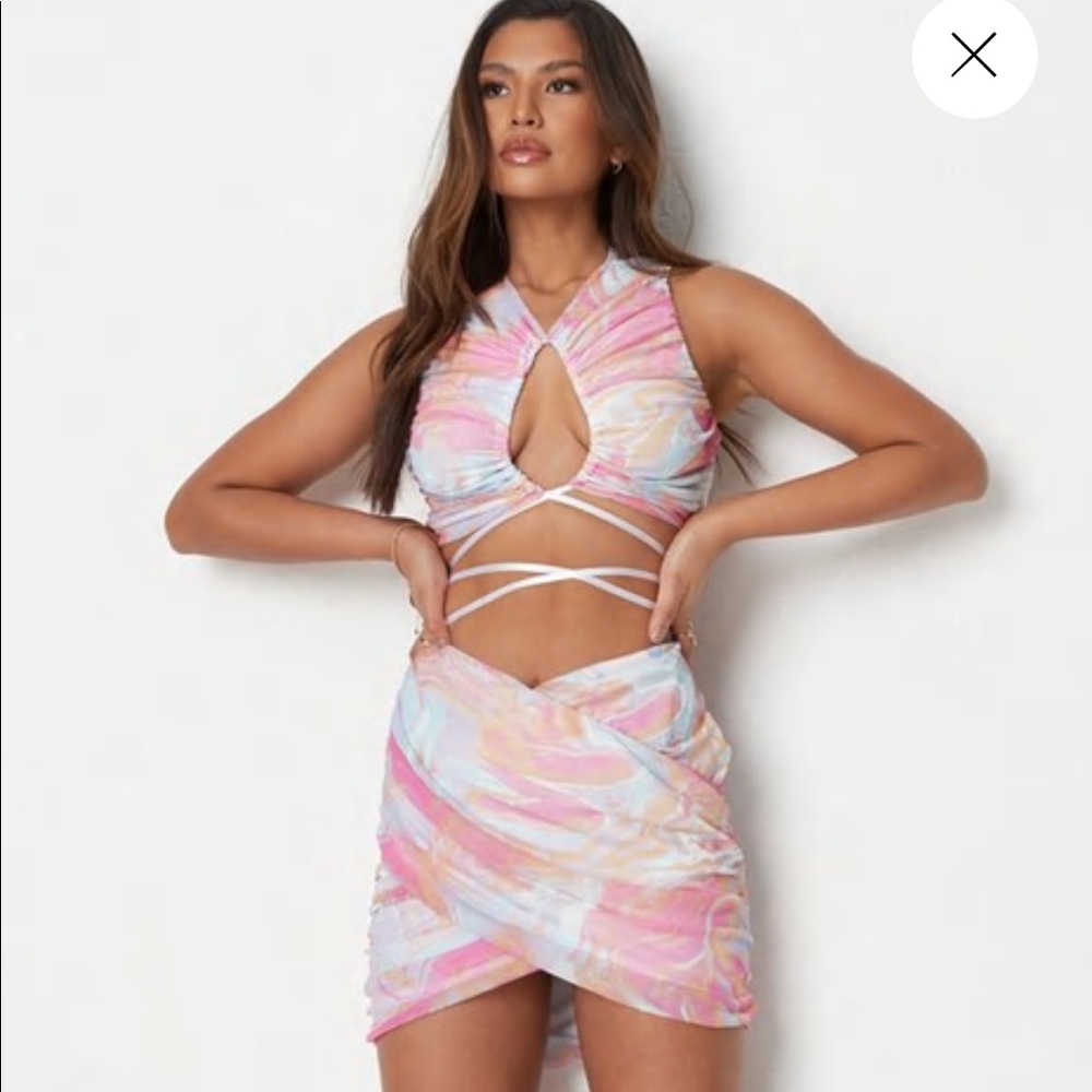 Misguided Marble Skirt Set